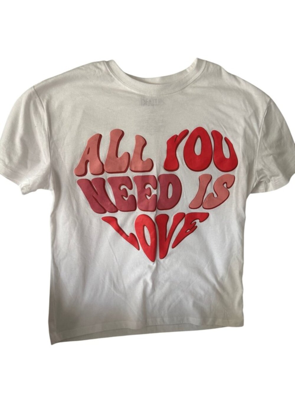 The Beatles All You Need Is Love White Graphic T-Shirt L 10/12 Cotton Blend